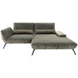 ECKSOFA in Webstoff Olivgrün 273/191 cm - Schwarz/Olivgrün, KONVENTIONELL, Textil/Metall (273/191cm) - Carryhome