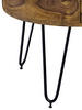 Couchtisch "WL5.958" , Sheesham massiv rund Sheeshamfarben 60/60/44,5 cm  - Sheeshamfarben/Schwarz, MODERN, Holz/Metall (60/60/44,5cm) - MID.YOU