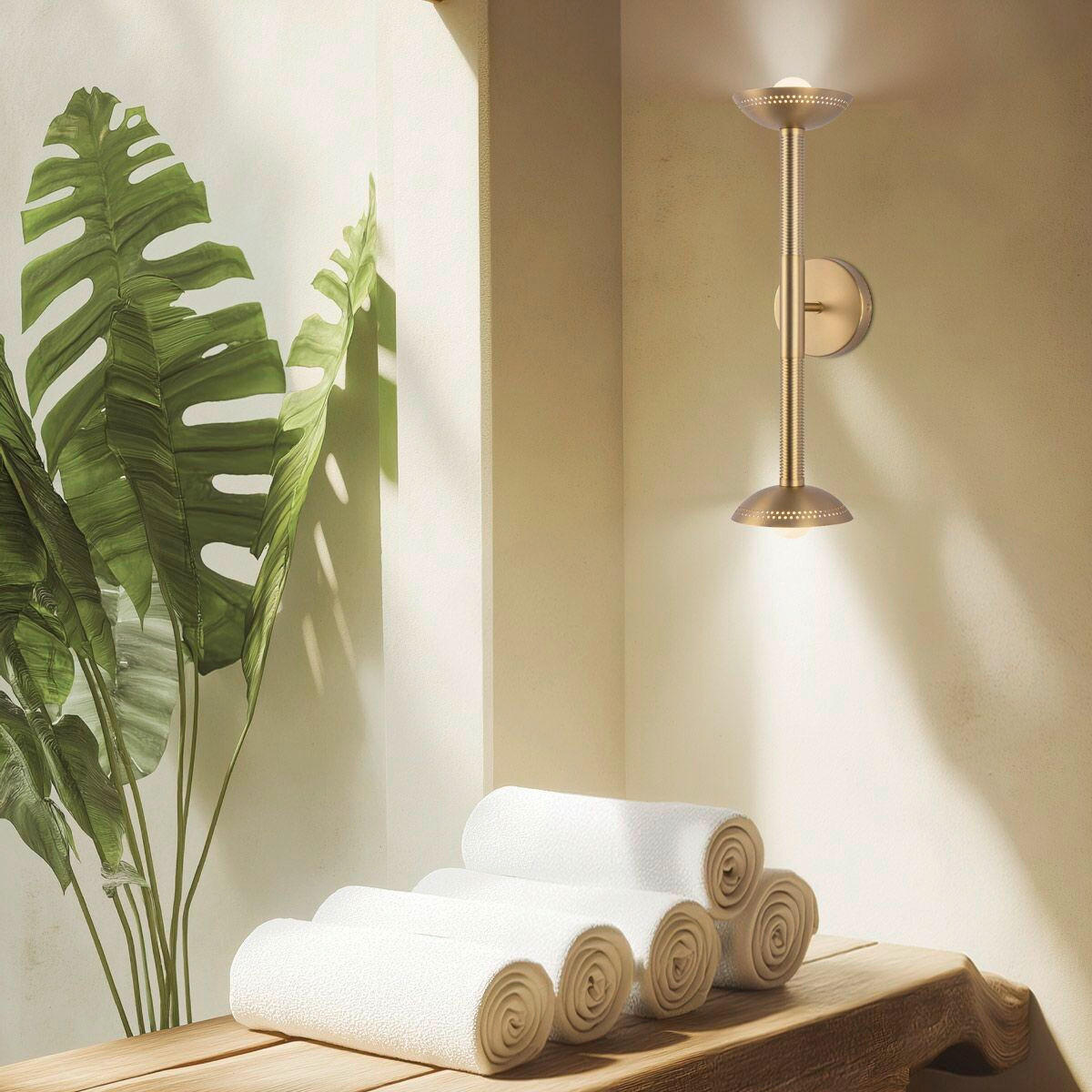 LED-WANDLEUCHTE Alora Mood 57,2/15,2/17,8 cm  - Goldfarben, Design, Glas/Metall (57,2/15,2/17,8cm) - Elstead Lighting