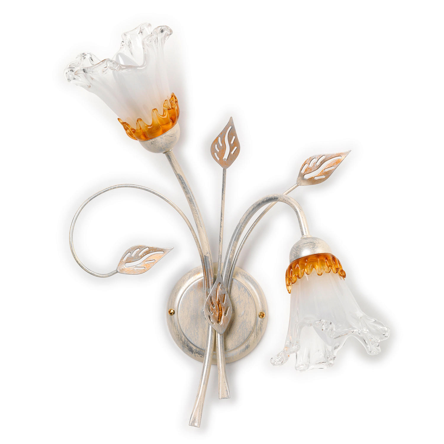 WANDLEUCHTE 35/45 cm   - Weiß, KONVENTIONELL, Glas/Metall (35/45cm)