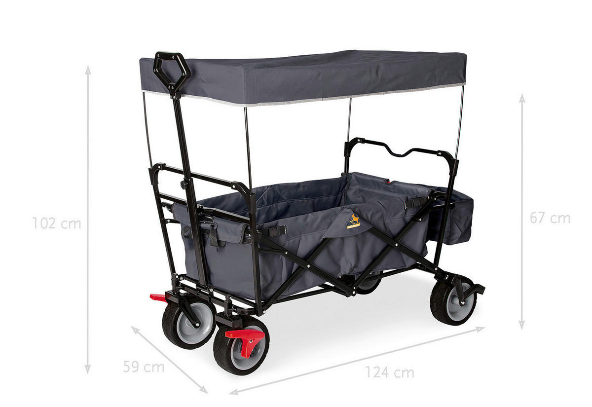 BOLLERWAGEN Paxi Anthrazit 124/59/67 cm  - Anthrazit, Basics, Textil/Metall (124/59/67cm) - Pinolino