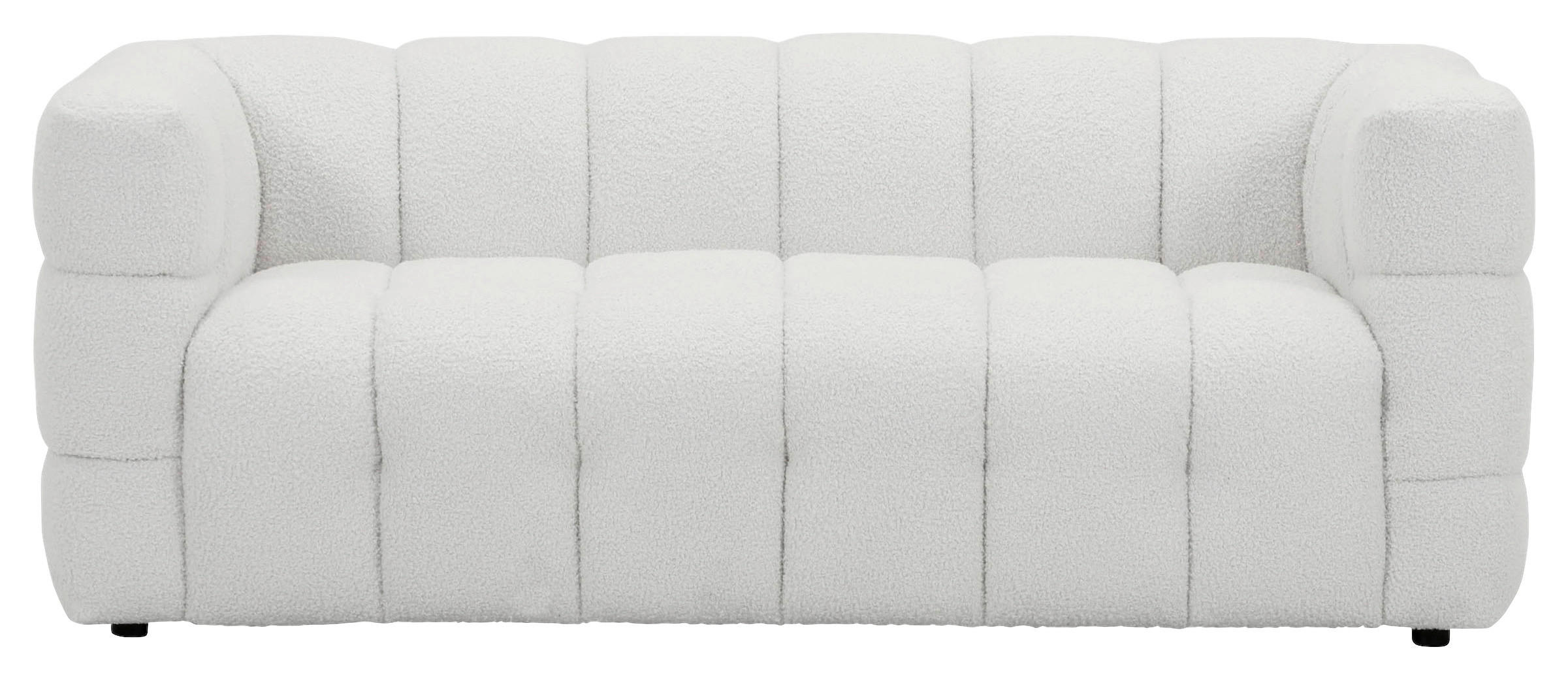 SOFA in Flachgewebe Weiss  - Weiss/Schwarz, Trend, Kunststoff/Textil (177/67/86cm)