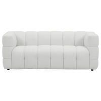 SOFA in Flachgewebe Weiss  - Weiss/Schwarz, Trend, Kunststoff/Textil (177/67/86cm)