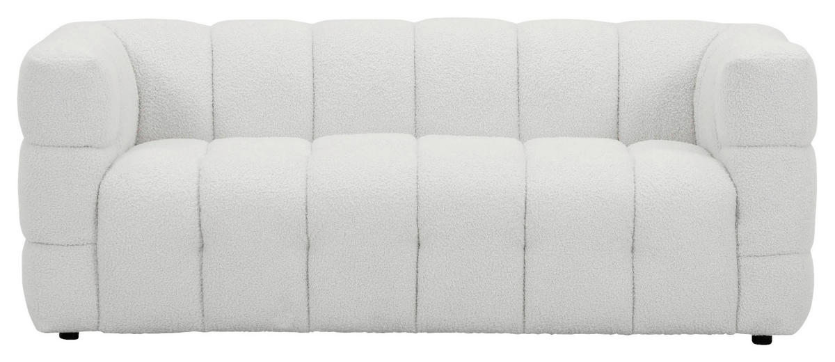 SOFA in Flachgewebe Weiss  - Weiss/Schwarz, Trend, Kunststoff/Textil (177/67/86cm)