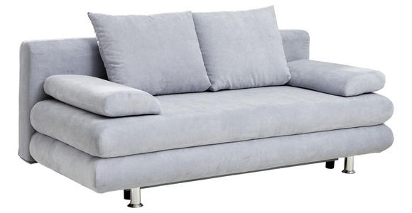 SCHLAFSOFA Mikrofaser Hellblau - Chromfarben/Hellblau, Design, Kunststoff/Textil (196/74/90cm) - Carryhome