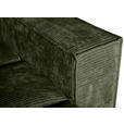 BIGSOFA Flachgewebe Dunkelgrün  - Chromfarben/Dunkelgrün, KONVENTIONELL, Textil/Metall (256/68/122cm) - Carryhome