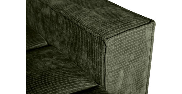 BIGSOFA Flachgewebe Dunkelgrün  - Chromfarben/Dunkelgrün, KONVENTIONELL, Textil/Metall (256/68/122cm) - Carryhome