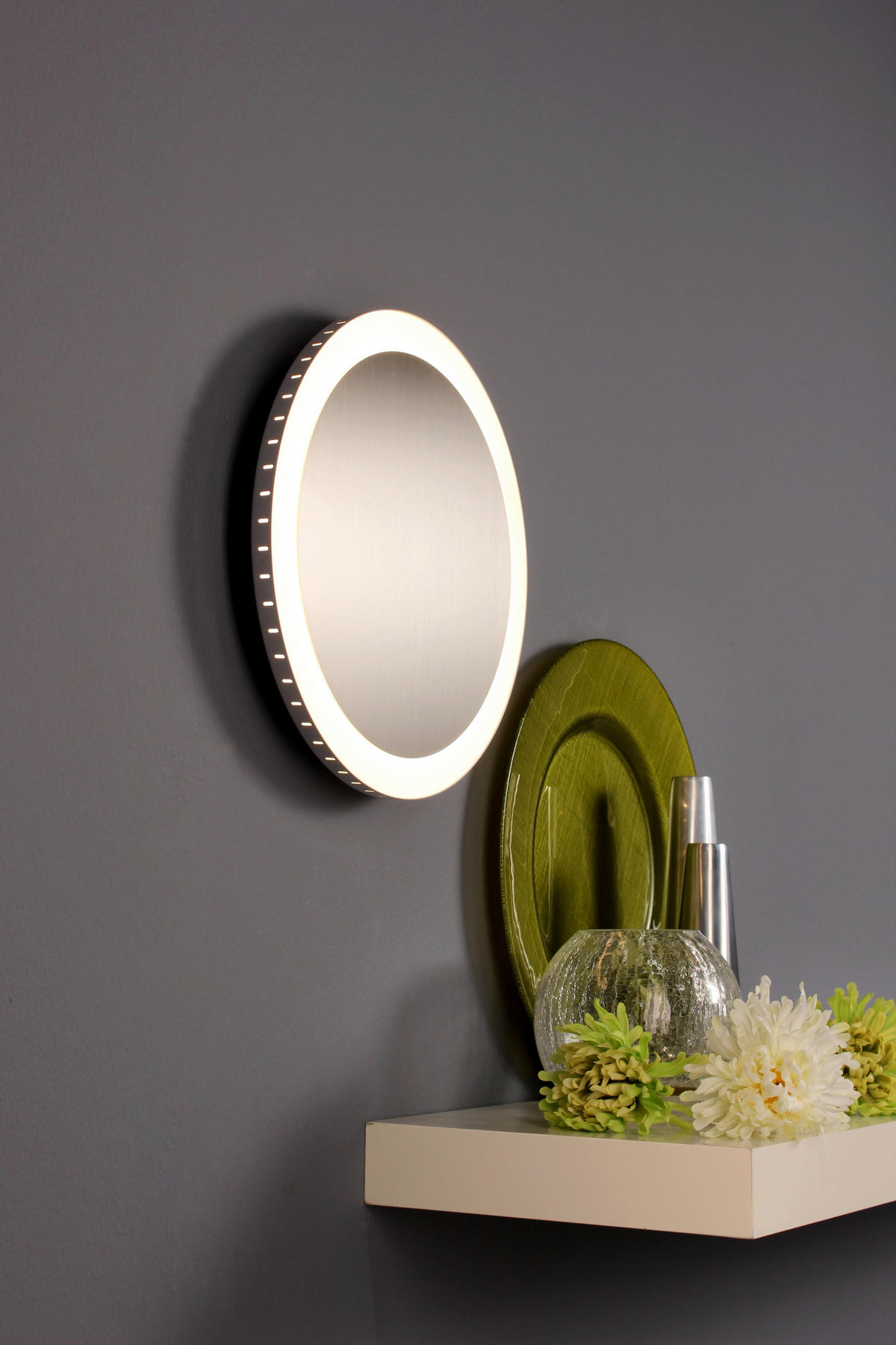 LED-DECKENLEUCHTE Moon 50/5,1 cm   - Nickelfarben, Basics, Metall (50/5,1cm)