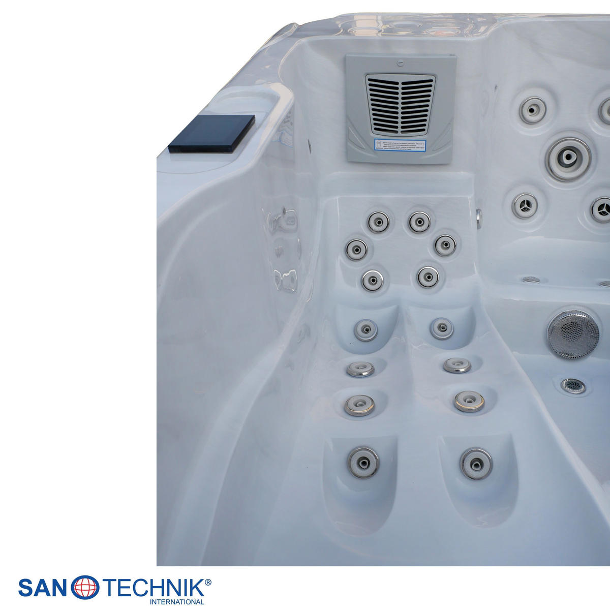 WHIRLPOOL Capri  - Grauweiß, KONVENTIONELL, Kunststoff (210/160/90cm) - Sanotechnik