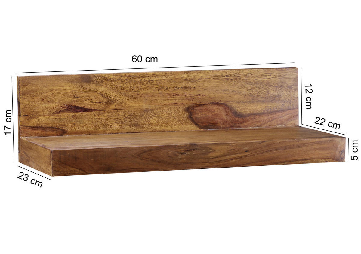 VÄGGHYLLPLAN 60/17/24 cm  - sheshamfärgad, Modern, trä (60/17/24cm) - MID.YOU