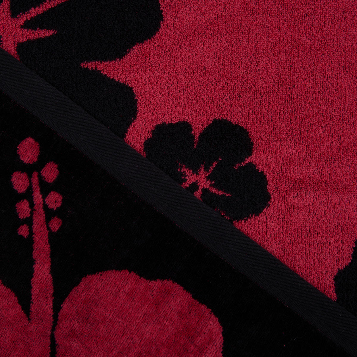 STRANDTUCH Schwarz, Pink 90/180 cm  - Pink/Schwarz, KONVENTIONELL, Textil (90/180cm) - Esposa