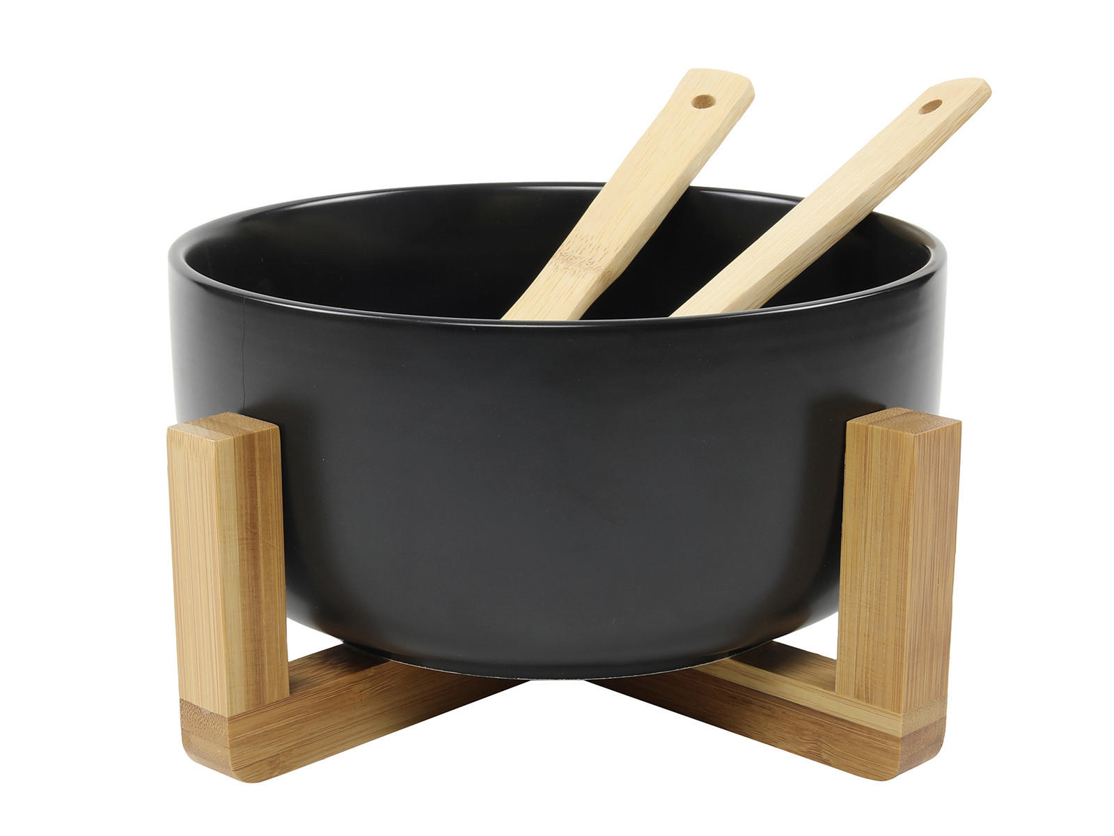 SET ZA SOLATO     21/10 cm       - črna, Basics, les/keramika (21/10cm)