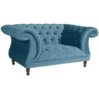 CHESTERFIELD-SESSEL - Nussbaumfarben/Petrol, Design, Holz/Textil (167/80/100cm) - Max Winzer