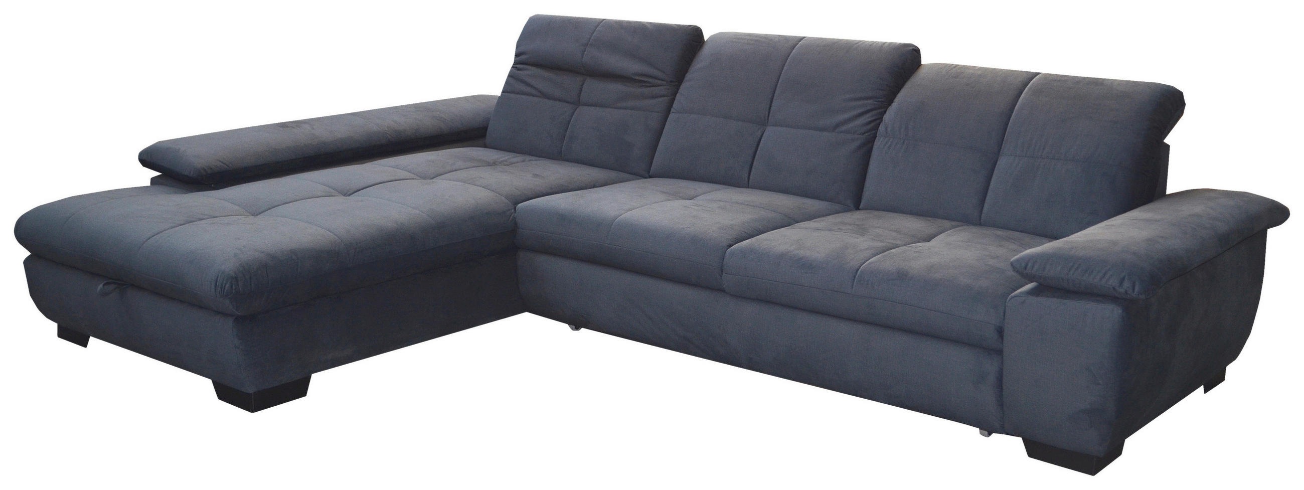 SEDEŽNA GARNITURA, velur siva  - črna/siva, Design, tekstil (204/297cm) - Xora