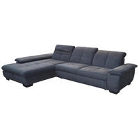 SEDEŽNA GARNITURA, velur siva  - črna/siva, Design, tekstil (204/297cm) - Xora
