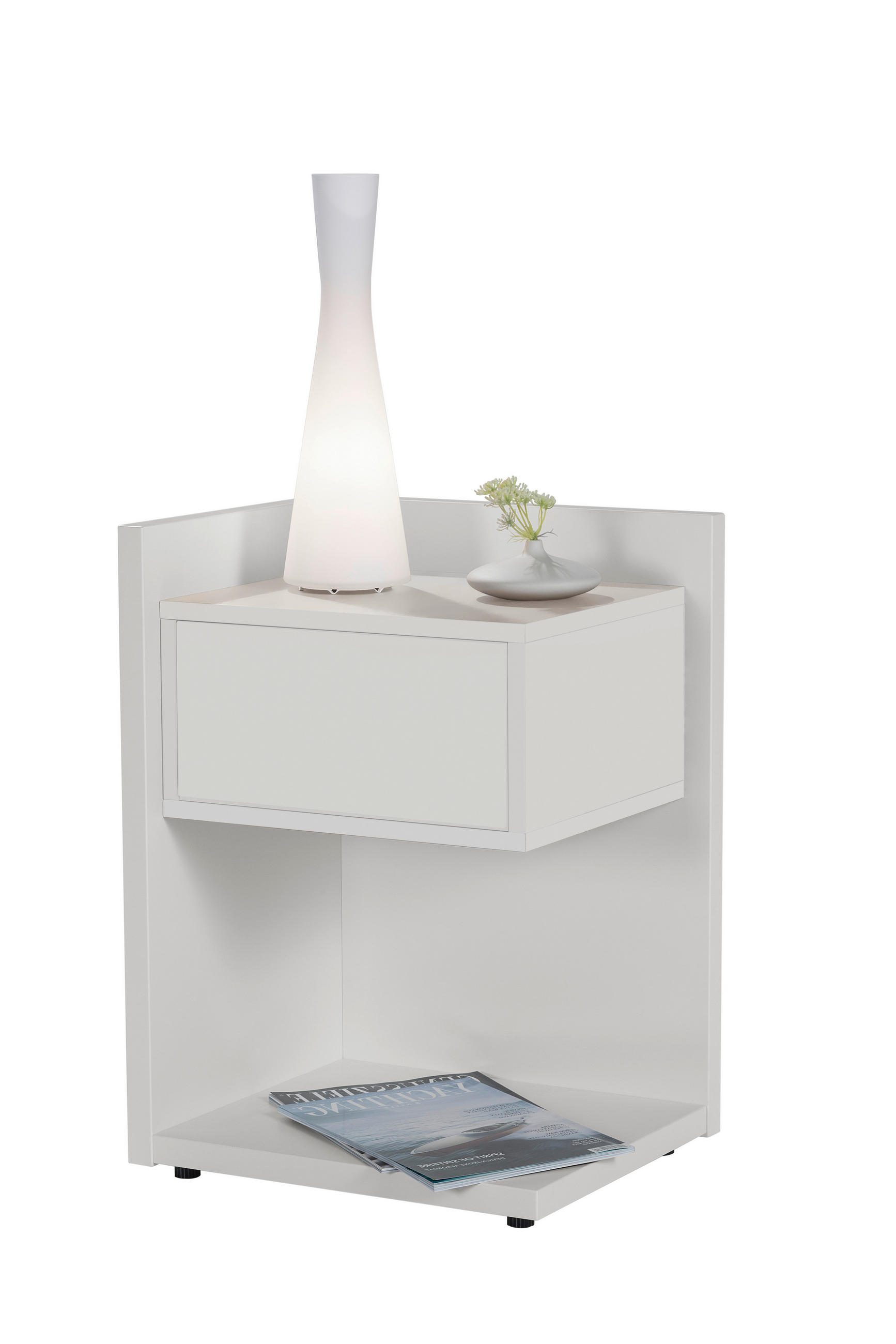 NACHTSCHRANK 44/62/38 cm  - Schwarz/Weiß, KONVENTIONELL, Holzwerkstoff/Kunststoff (44/62/38cm) - RUF Betten