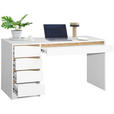 SCHREIBTISCH 140/60/76 cm  in Weiß, Eichefarben  - Eichefarben/Weiß, MODERN, Holzwerkstoff (140/60/76cm) - Venda