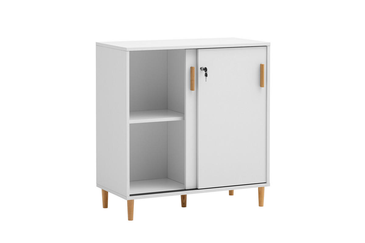 AKTENSCHRANK Weiß  - Weiß, MODERN, Holzwerkstoff (80,1/84,8/38,2cm) - Livetastic