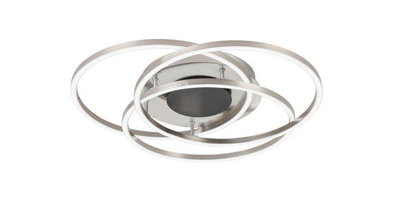 LED-DECKENLEUCHTE 50/8,5 cm - Schwarz/Nickelfarben, Design, Kunststoff/Metall (50/8,5cm) - Novel