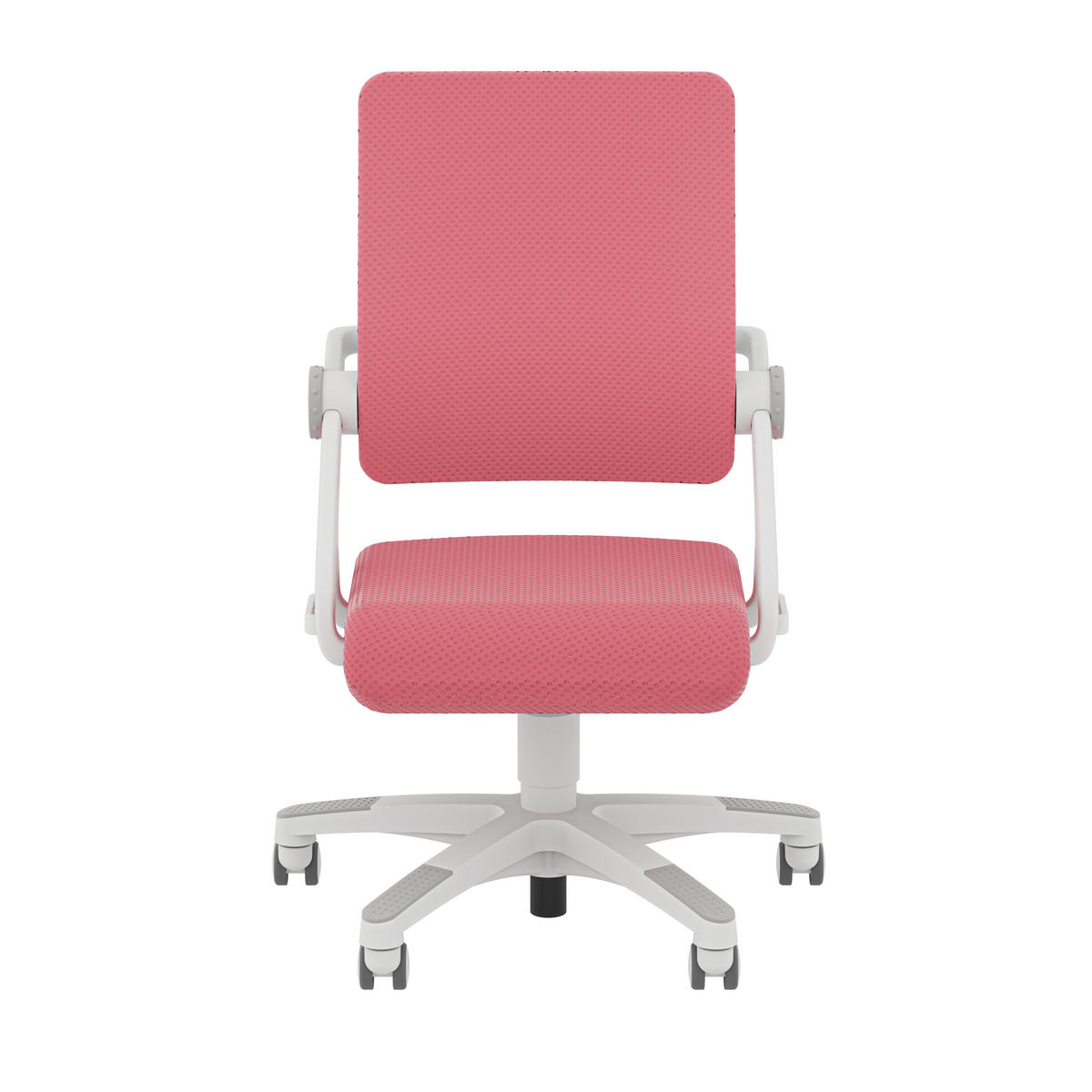 JUGENDDREHSTUHL Netz Rosa  - Silberfarben/Weiß, Design, Kunststoff/Textil (54/85-97/53cm) - Paidi