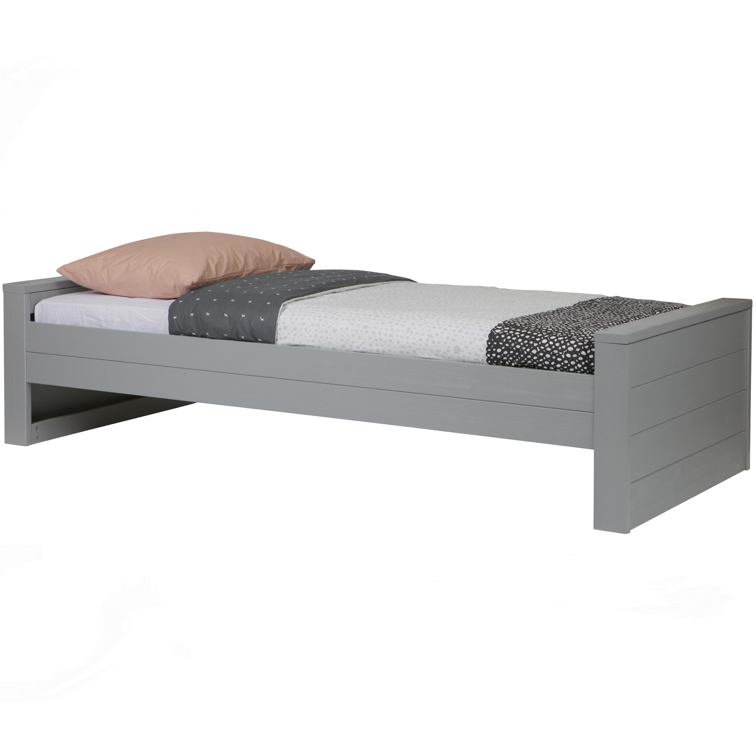 BETT 90/200 cm  in Hellgrau  - Hellgrau, Design, Holz (90/200cm) - Livetastic