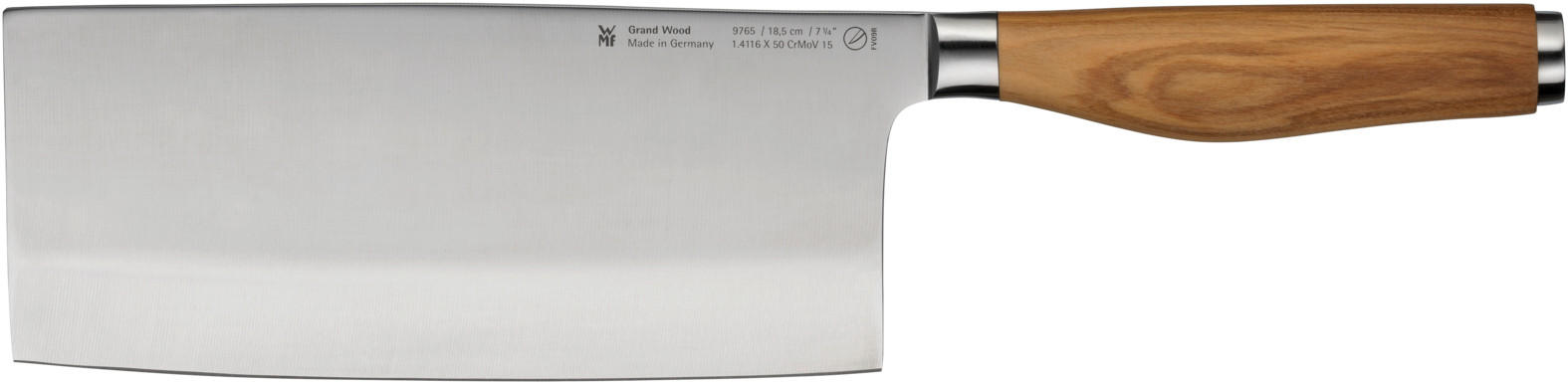 NOŽ ŠEFA KUHINJE Grand Wood 18.5 cm oplemenjeni čelik - boje oplemenjenog čelika/smeđa, Basics, drvo/metal (18.5cm) - WMF