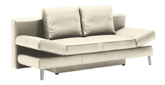 SCHLAFSOFA in Echtleder Naturfarben  - Chromfarben/Naturfarben, Design, Leder/Metall (200/85/90cm) - Novel