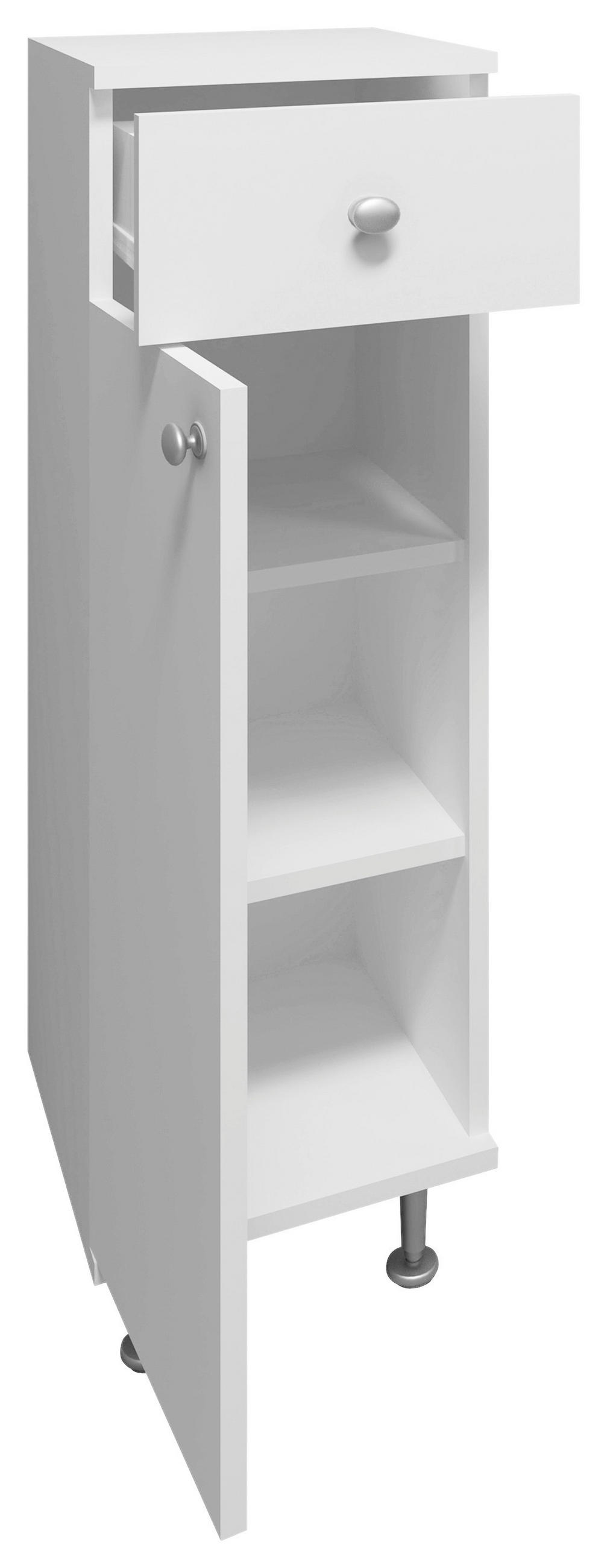UNTERSCHRANK in   - Weiss/Silberfarben, Modern, Holzwerkstoff/Kunststoff (30/95/30cm) - MID.YOU