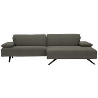 ECKSOFA Flachgewebe Graubraun  - Anthrazit/Graubraun, Design, Textil/Metall (280/165cm) - Johann Jakob