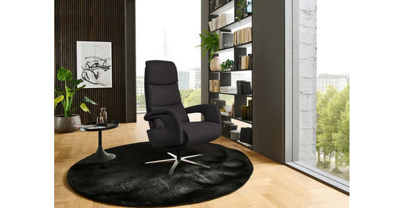 RELAXSESSEL in Leder Dunkelbraun  - Edelstahlfarben/Dunkelbraun, Design, Leder/Metall (76/119/86cm) - Dieter Knoll