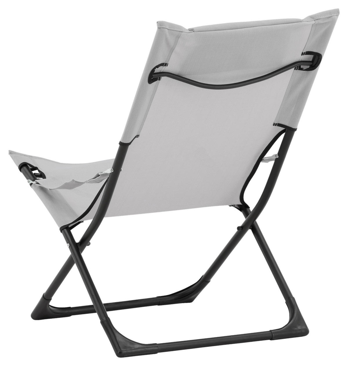 STRANDSESSEL 63/89/84 cm  - Schwarz/Grau, KONVENTIONELL, Textil/Metall (63/89/84cm) - Gardenson