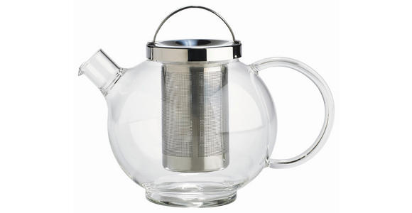 TEEKANNE 1 l  - Klar/Edelstahlfarben, KONVENTIONELL, Glas/Metall (1l) - Novel