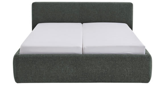 POLSTERBETT 180/200 cm,  in Grün, Bettkasten, Lattenroste,  - Birkefarben/Buchefarben, Design, Holz/Textil (180/200cm) - Xora