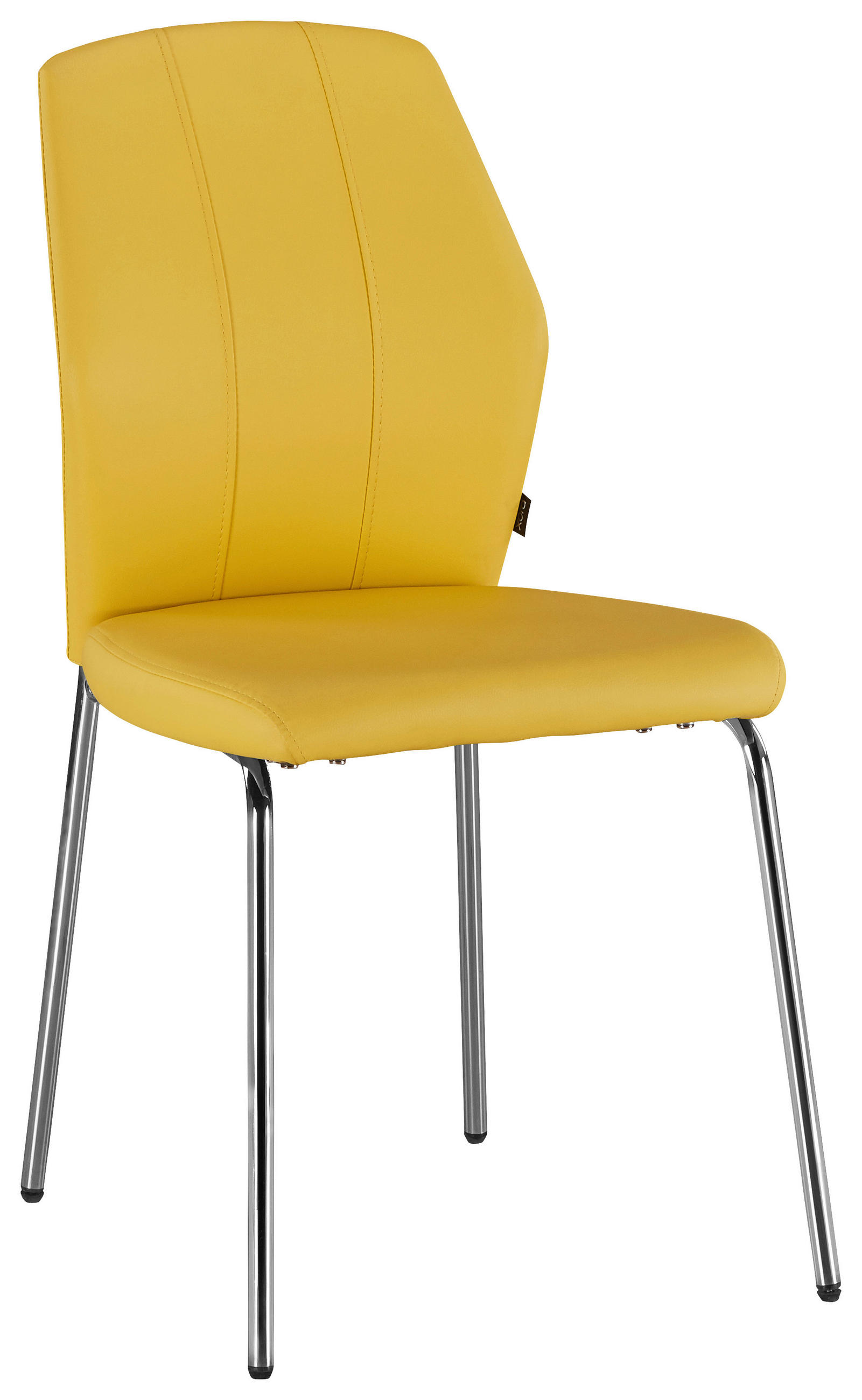 Scaun din metal, textil, galben, culoare crom - galben/culoare crom, Design, metal/textil (47/90/58cm) - Carryhome