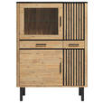 HIGHBOARD  in 100/140/45 cm  - Schwarz/Akaziefarben, LIFESTYLE, Glas/Holz (100/140/45cm) - Landscape