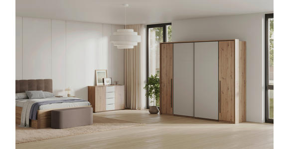 DREHTÜRENSCHRANK  in Kaschmir, Eiche Artisan  - Kaschmir/Schwarz, KONVENTIONELL, Holzwerkstoff/Metall (312,4/226,5/61,5cm) - Carryhome