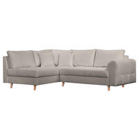 ECKSOFA  in Bouclé Grau Rückenkissen  161/231 cm  - Naturfarben/Grau, Design, Holz/Textil (161/231cm) - P & B