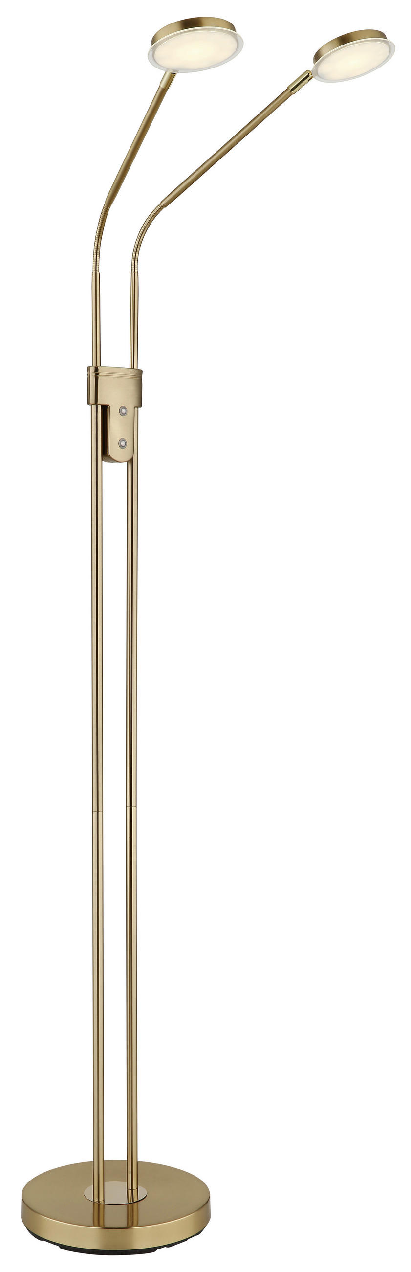 LED-STEHLEUCHTE Silvio 93/25 cm  - Messingfarben/Schwarz, Design, Kunststoff/Metall (93/25cm) - Globo