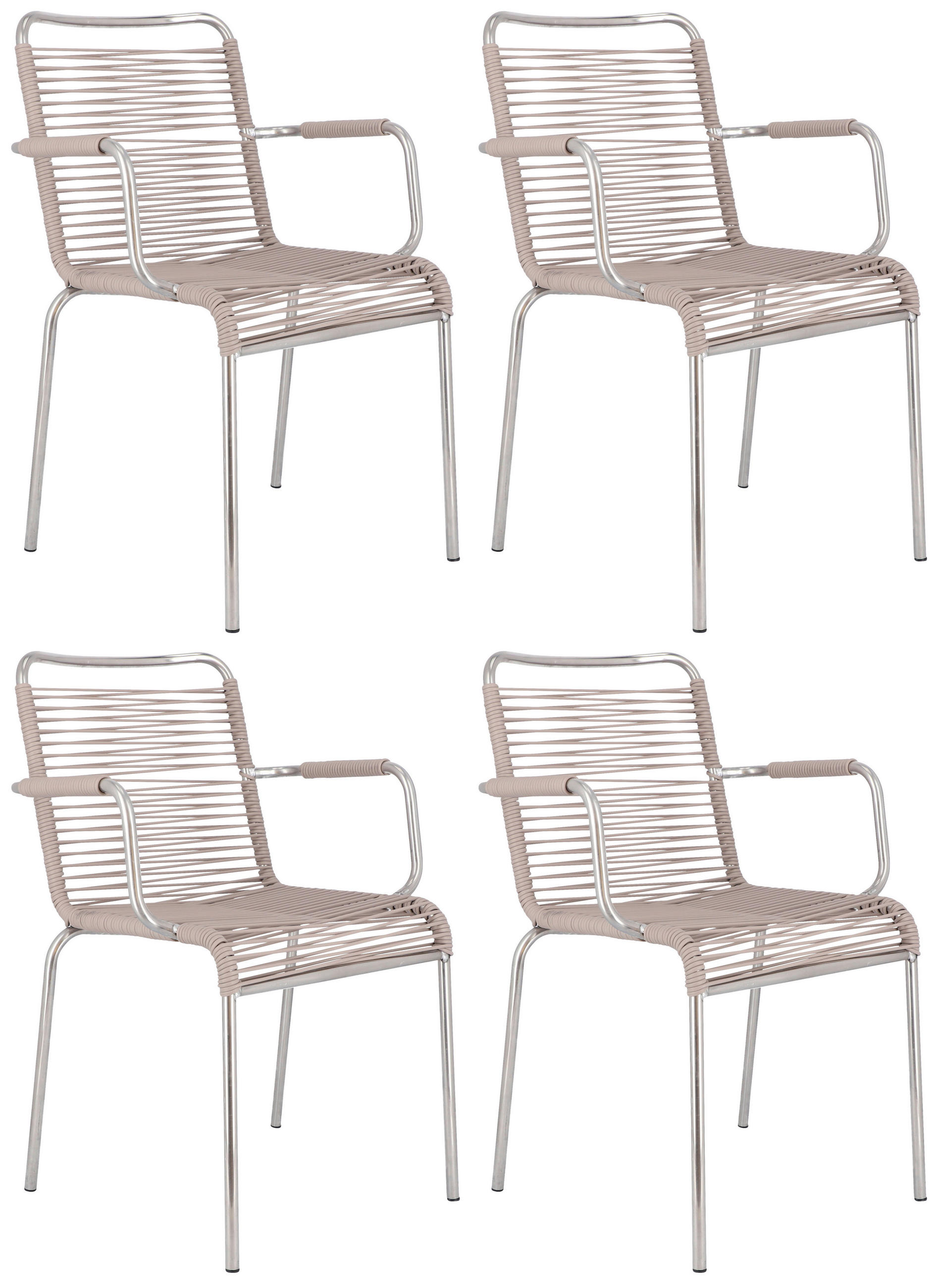 GARTENSESSEL-SET Aluminium Taupe, Alufarben  - Taupe/Alufarben, Design, Kunststoff/Metall (57/85/57cm) - FIAM