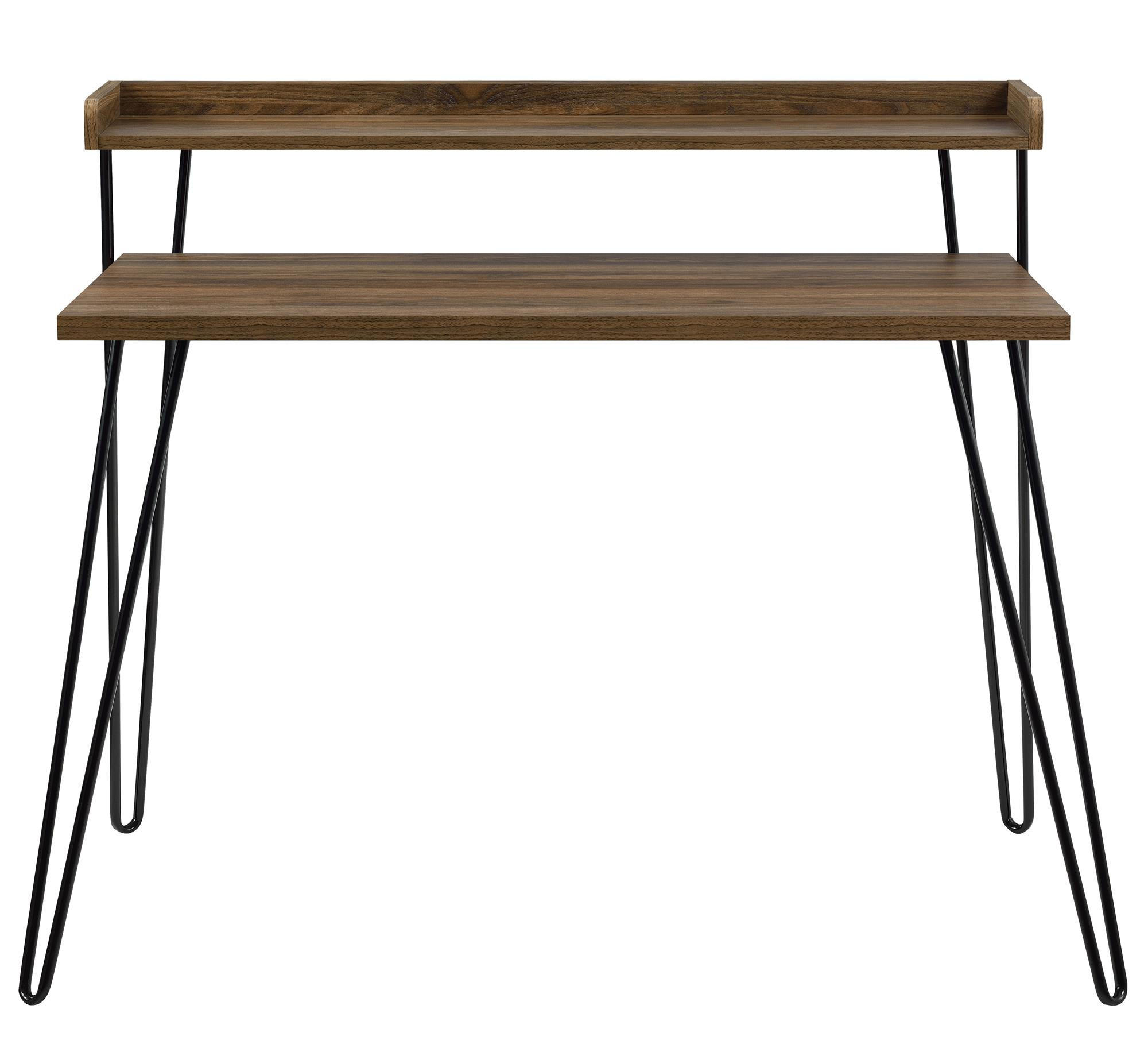 SCHREIBTISCH 112/60/89 cm  in Walnussfarben  - Walnussfarben/Schwarz, Design, Papier/Holzwerkstoff (112/60/89cm) - MID.YOU