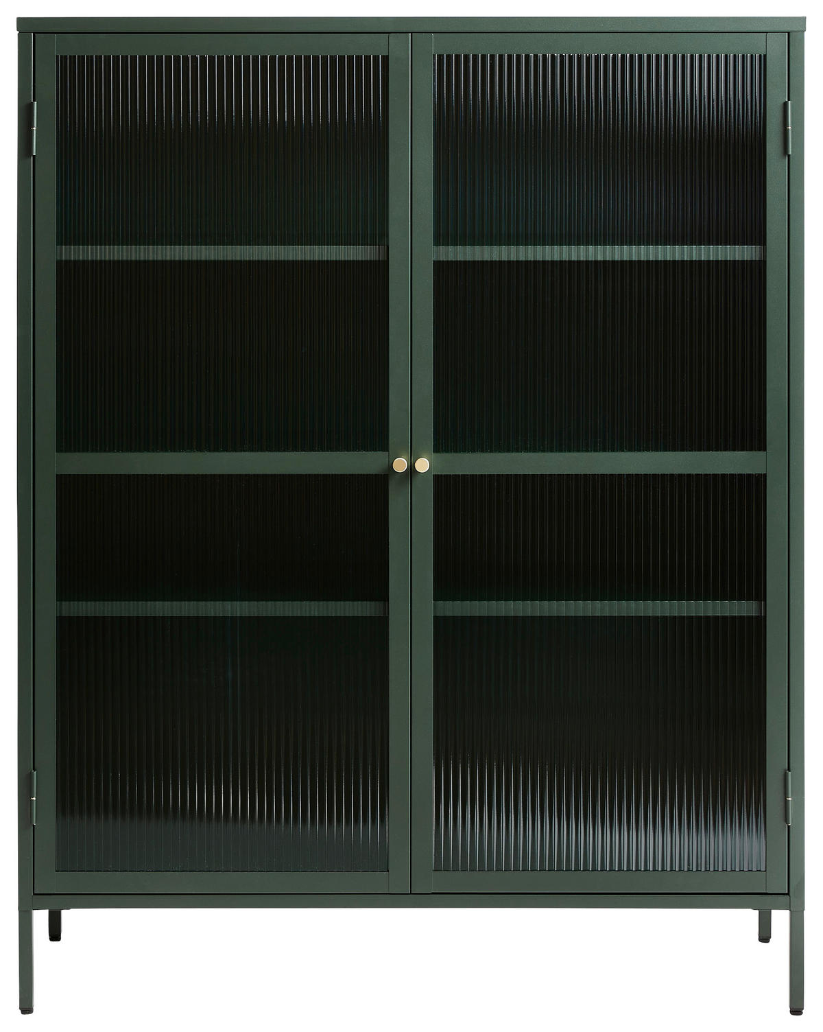 HIGHBOARD BRONCO GLASS CABINET H140 CM BRONCO GLASS CABINET H140 CM Grün, Goldfarben  110/140/40 cm  - Goldfarben/Grün, MODERN, Glas/Metall (110/140/40cm) - Lomoco