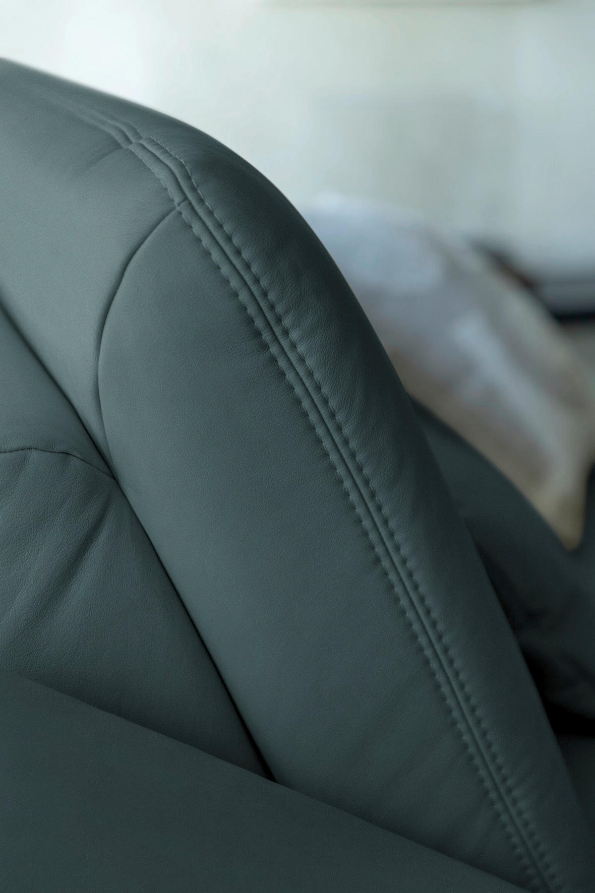 ECKSOFA Echtleder Graublau  - Graublau/Schwarz, Konventionell, Leder/Metall (301/180cm) - Joop!