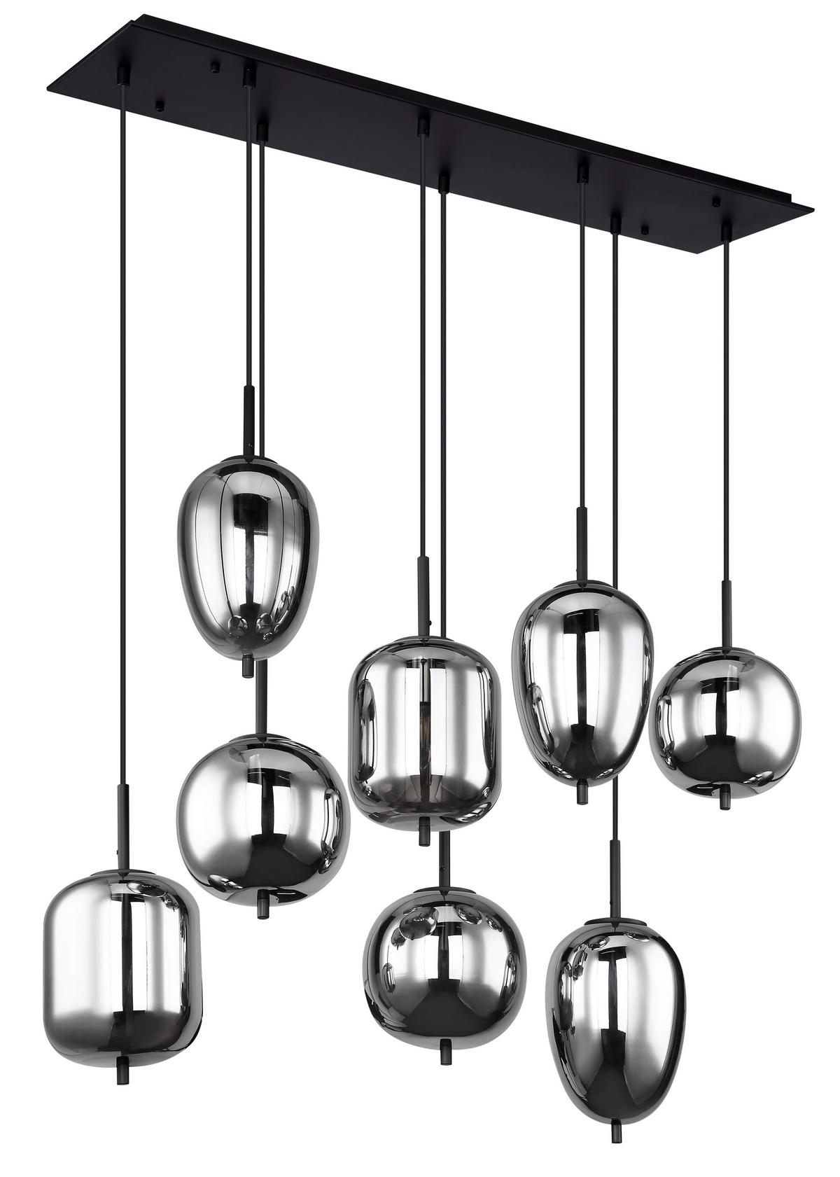 HÄNGELEUCHTE 94/34/120 cm    - Schwarz, Design, Glas/Metall (94/34/120cm) - Dieter Knoll