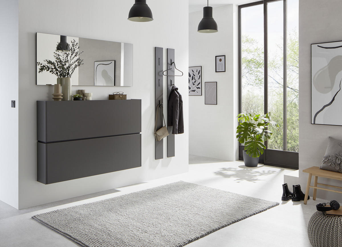 HÄNGESCHUHSCHRANK Graphitfarben  - Graphitfarben, Design, Holzwerkstoff (140/93/22cm) - Voleo