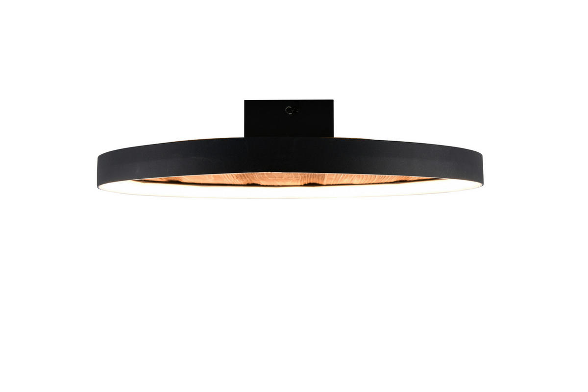 LED-DECKENLEUCHTE Kalea 42,5/7 cm  - Schwarz/Pinienfarben, Natur, Holz/Metall (42,5/7cm)