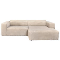 SEDEŽNA GARNITURA, rebrasti žamet krem barve  - črna/krem barve, Design, umetna masa/tekstil (298/175cm) - P & B