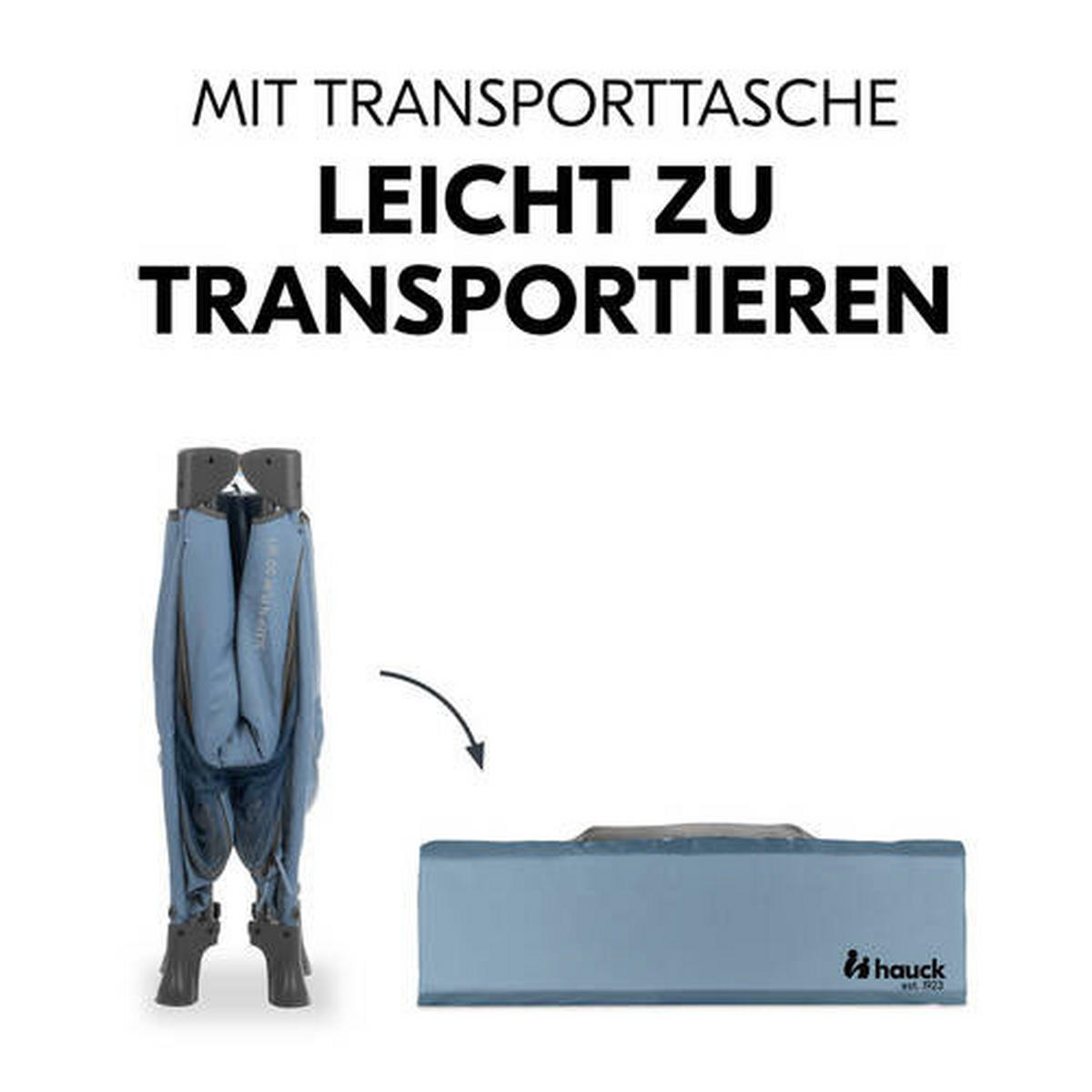 REISEBETT Sleep N Play SQ Set Blau  - Blau, Basics, Kunststoff/Textil (97/76/97cm) - Hauck