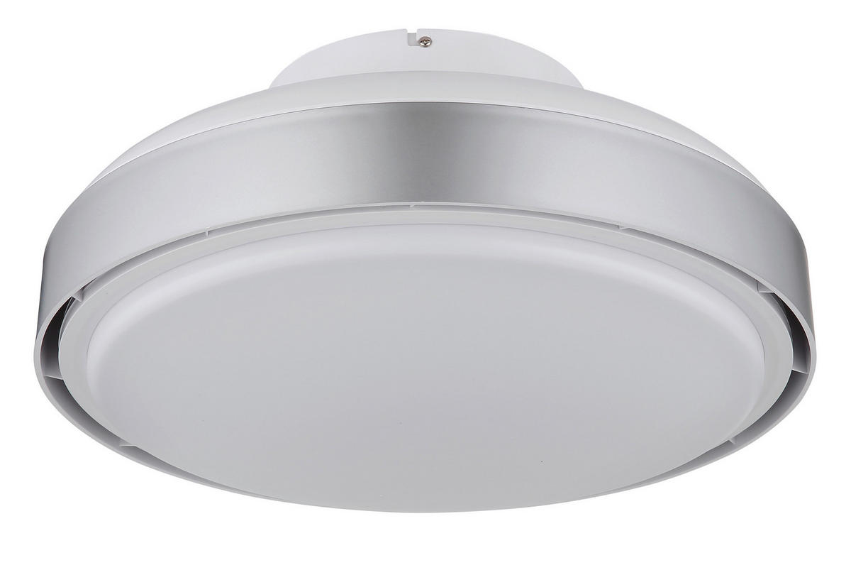 Deckenleuchte mit Ventilator CARNEY 45/20 cm   - Silberfarben/Opal, Basics, Kunststoff (45/20cm) - Globo