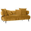 BIGSOFA in Chenille Gelb  - Gelb/Schwarz, Design, Holz/Textil (245/85/110cm) - Landscape