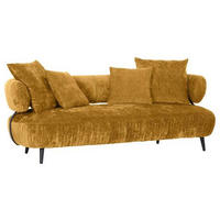 BIG SOFFA i chenille gul  - svart/gul, Design, trä/textil (245/85/110cm) - MID.YOU